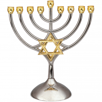 Menorah en métal 18 × 16 cm – Magen David or
