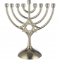 Menorah en métal 18 × 16 cm – Magen David argent