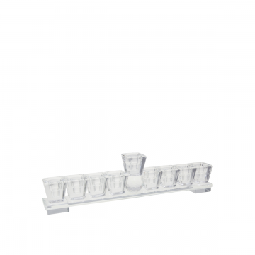 Menorah basse en cristal 27x3x7cm