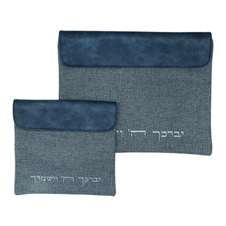 POCHETTE BLEUE BI MATIERE