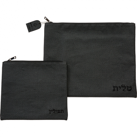 POCHETTE TALIT BLEUE FONCE PARCHEMIN
