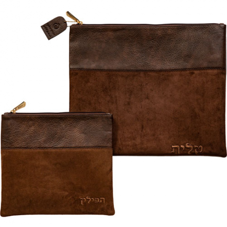 POCHETTE TALIT BLEUE FONCE PARCHEMIN