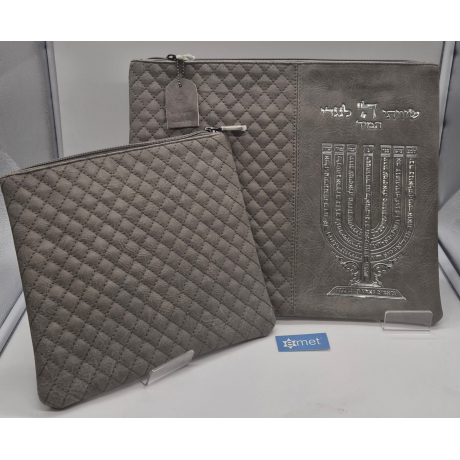 POCHETTE TALIT BLEUE FONCE PARCHEMIN