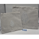 POCHETTE TALIT BLEUE FONCE PARCHEMIN